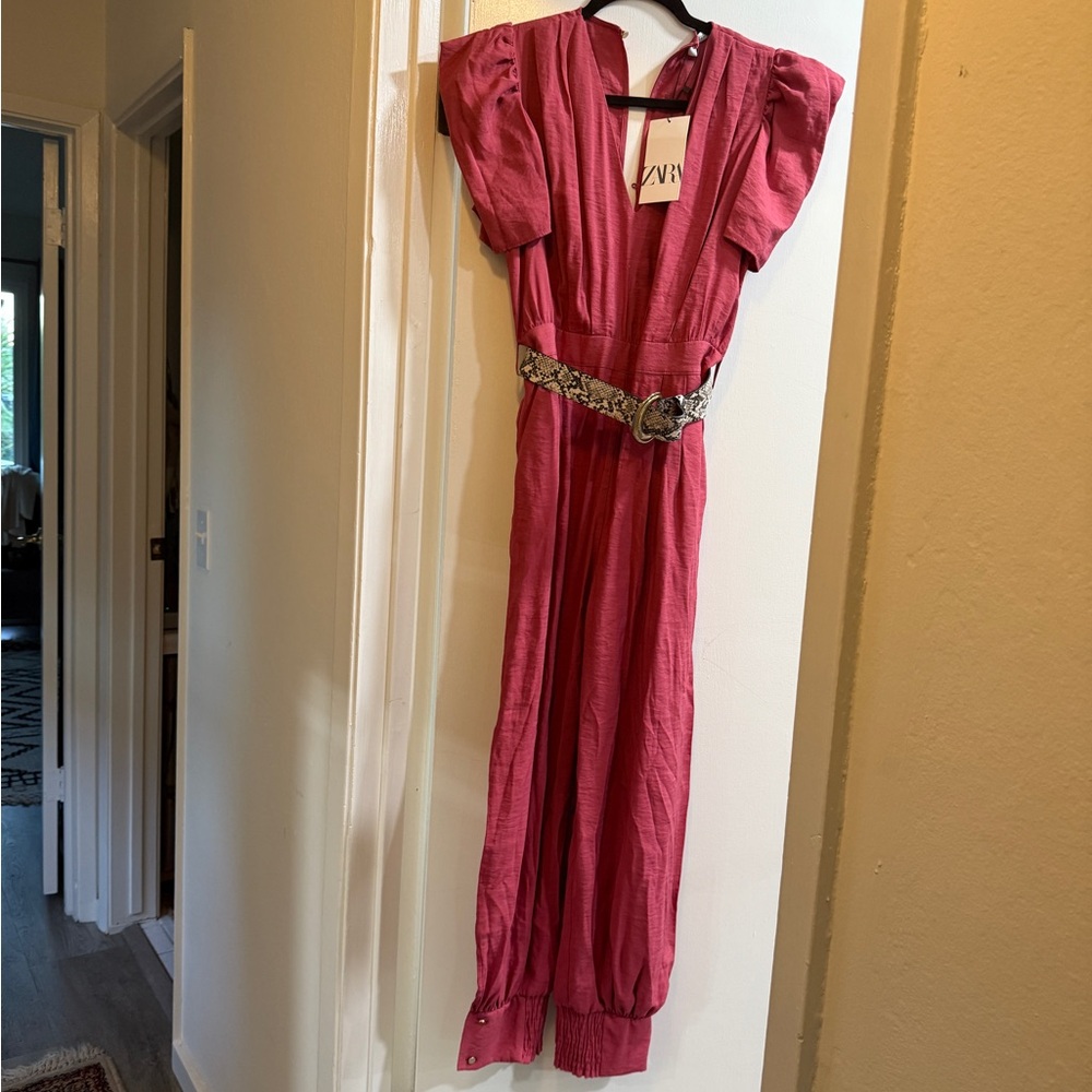 Zara Deep Pink V-Neck Top